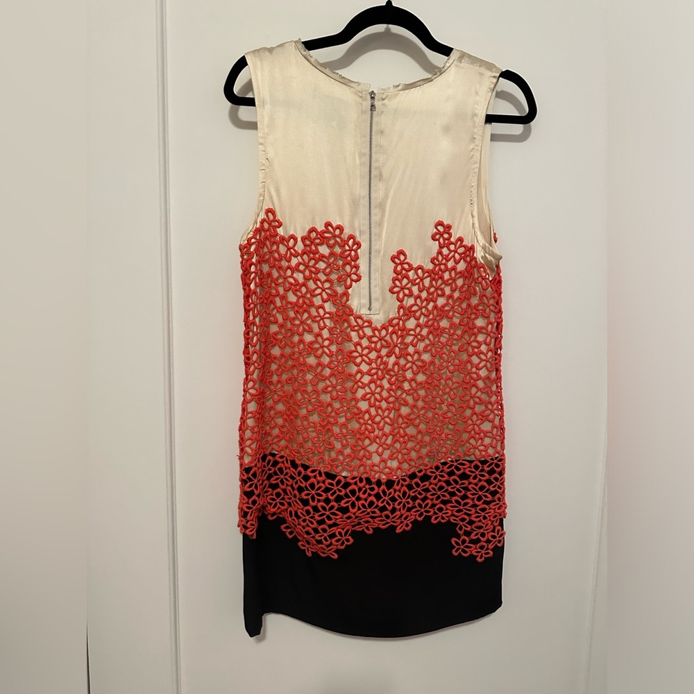 3.1 Phillip Lim cream & black silk mini dress with orange floral embroidery - 8 - Picture 7 of 12